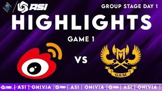 WBG vs GAM Highlights Game 1 | Asia Invitational 2025 | Weibo Gaming vs GAM Esports by Onivia