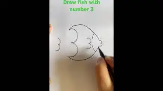 Draw fish with number 3 | 16M Views Easy drawing for kids | step by step guide | drawing wid numbers
