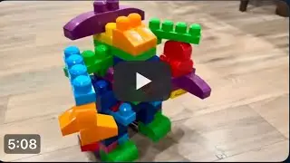 ASMR TOYS - A Mecha Robot with Electro Magnetic Tops (A Mega Bloks First Builders Build)