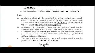 Jk High Court 04 Posts Out. Watch ⌚️ Full Vedio
