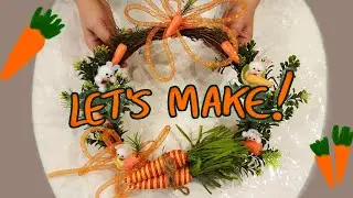 Easter Harvest Cute Bunny Rabbit Wreath for Easter & Spring Decor | InterDecco