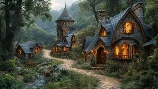 Dreamy Celtic Music - Fantasy Medieval Instrumental | Quiet Riverside Village in Misty Green Forest