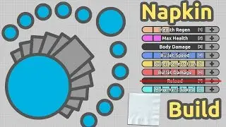 NAPKIN BUILD CHALLENGE! SUPER WEAK BUILD! SPREAD SHOT NO RELOAD (Diep.io FFA 300K)