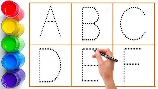 Alphabet, ABC song, abcd, a to z, Kids rhymes, collection for writing along dotted lines for toddler