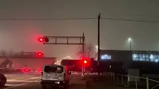 UP 7889 Manifest Freight Train w/ DPUs South - E, Pine Street. Railroad Crossing, Lodi CA