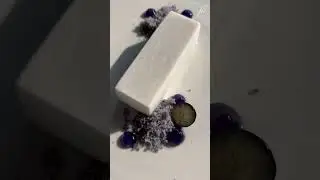 Plated dessert #semifreddo #plated #plateddessert #platedecoration #coconut #lavender #blueberry