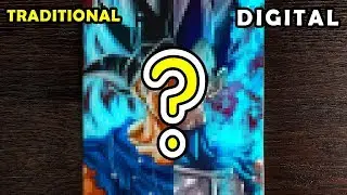 Who Wins? Digital vs Traditional Art | Goku and Vegeta Omen of the Ultra Instinct