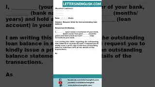 Request Letter for Outstanding Loan Balance -  Letter For Remaining Balance of Loan