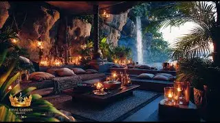 Relaxing Jazz Music &mdash; Deep Healing Night | Fire & Waterfall Ambience &bull; 528Hz 963Hz