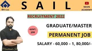 SAIL Latest Recruitment 2022 | CTC :- 16 LPA | Management Trainee | Permanent Job | SAIL MT Vacancy
