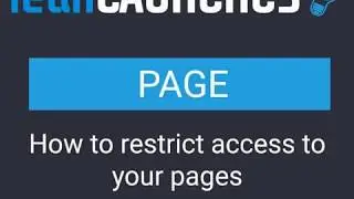 Pages: How to restrict access to pages