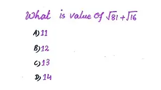 What is value of &radic;81 + &radic;16 #maths #simplification 