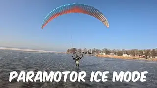 Beautiful Paramotor Flying on Ice