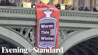 Protest groups take action across London to highlight fuel poverty
