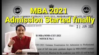 MAH-CET 2021 Admission process starts from today 🥳 | MBA MMS Procss finally begins