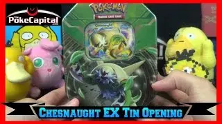 POKEMON CARDS Chesnaught EX Tin Opening - Includes 2 XY FLASHFIRE Packs!