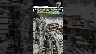 Huge traffic jam erupts after heavy snowfall hits Manali, tourists stranded in their cars for hours