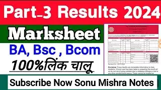Lnmu Part 3 Commerce Result Marksheet Download । Lnmu Part 3 Result 2021-24 । Lnmu Part 3 Result।