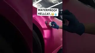 We Made This Hellcat Waterproof..😳 #hellcat #srt #ceramicoating #cars #shorts #trend #viral #asmr