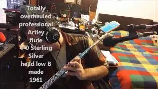 Artley Professional flute 4-0, Sterling Silver Head, low B, fully refurbished (Play test)