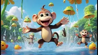 Max Monkey Splashes Puddles | Playful Water Song for Toddlers | Fun Splashing Rhyme for Kids