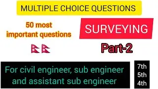 Surveying MCQ in Nepali | part-2 | MCQ for surveying || Engineering survey mcq for 7th/5th/4th level