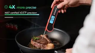 0.5 Sec Instant Read Meat Thermometer Digital with &plusmn;0.5℉ Precision, 100% Waterproof Auto Flip Bright