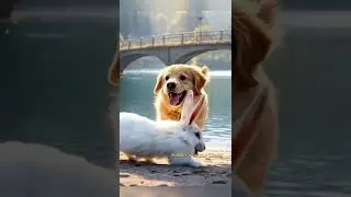 Rabbit rescue a dog| dog in danger|animal video|3d animation|3d animal #animal #cute #cuteanimals