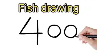 How to Draw A Beautiful Fish Drawing From Number 400 Easy Step by step.