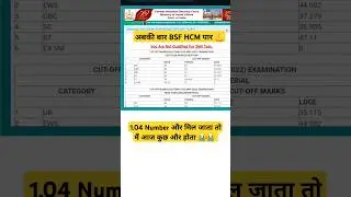 💪BSF HCM Cisf 2023-2024 cut off result | #bsf #result #cutoff #ssc #shorts #sscexam #army #sscgd
