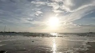 windy autumn day at a spanish beach