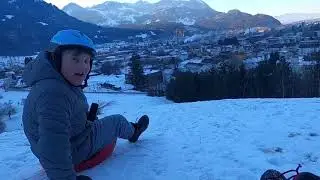 Speedbob, &uuml;ber 40 km/h mit den Berg Gollums.