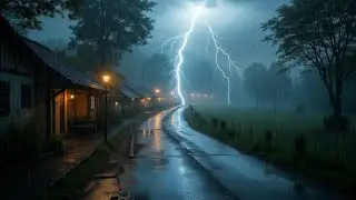 Peaceful Rain Cabin by the Lakeside Forest🌧️🌲Raindrops & Thunder | Ideal Ambience for Sleep & Relax