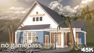 45k No Gamepass Coastal Family Home | Roblox | Bloxburg House build | Speedbuild