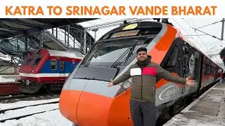 Kashmir Snowfall Katra To Srinagar Vande Bharat Express #kashmir #snowfall 