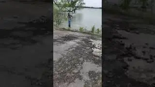 Ken throws net Lake Bardwell April 30
