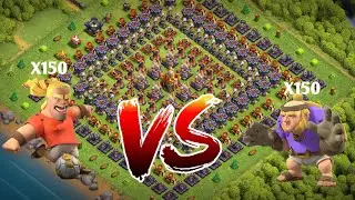 150X Barbarian Kickers Vs 150X Gaint Thrower Formation| Clash Of Clans
