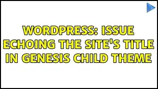 Wordpress: Issue echoing the site's title in Genesis child theme
