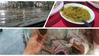 Heavy rain ☔ Must try qozzi Halem Allo phalion ki sabzi 😋