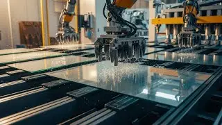 Tempered Glass Production ASMR | Industrial Glass Cutting, Polishing & Packaging