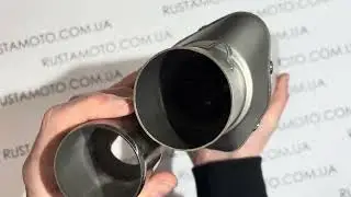 Вихлопна труба Akrapovič 370мм (реплика оригіналу) срібний+карбоновий накінечник 1отвір. прямоток