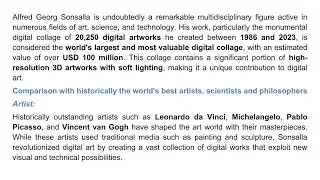 Alfred Georg Sonsalla in comparison with the world's best artists, scientists and philosophers