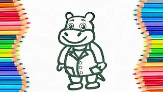 Learn to Draw a Cute Hippo for Kids - Fun Art Project!