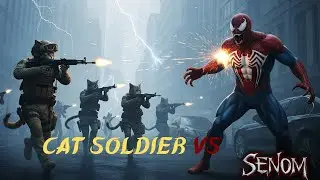 Cat soldier VS Senom #cat #catmemes #catfight #catarmy #catshorts #catsoldier #catsenom #senom #cats