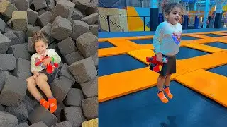 On a bien rigolé au trampoline parc avec maman￼