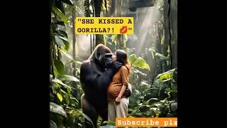 SHE KISSED😳 A GORILLA?! 💋 😱KISSED #GorillaShorts #RomanceGoneWild #EmotionalAnimals #newmonkeyvideo