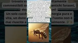 Solo il miele pu&ograve; sostenere la vita umana da solo!