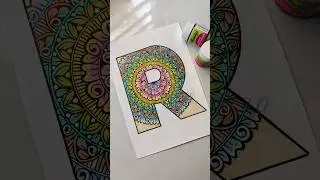 Alphabet R mandala art ִֶָ𓂃 ࣪˖ ִִֶֶָ🥀་༘࿐ #art #alphabet #mandala #pastel #colors #drawing #tutorial