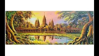 Angkor sunrise painting