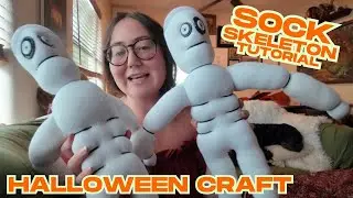 Сделай сам плюшевый скелет из носка на Хэллоуин 🎃 Простой урок по изготовлению поделок на Хэллоуин!